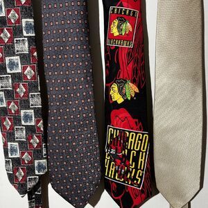 Silk tie lot Black Hawks Classic Geometric Zipper necktie Father’s Day